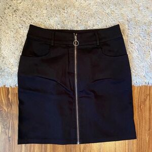Black zip up skirt